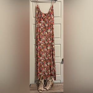 Cute summer dress with high slit (XL) Lace up, open toed booties. Size 10